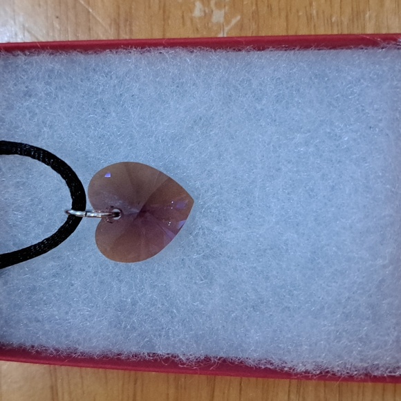 Evening Sunset Crystal Heart Necklace - Picture 2 of 6